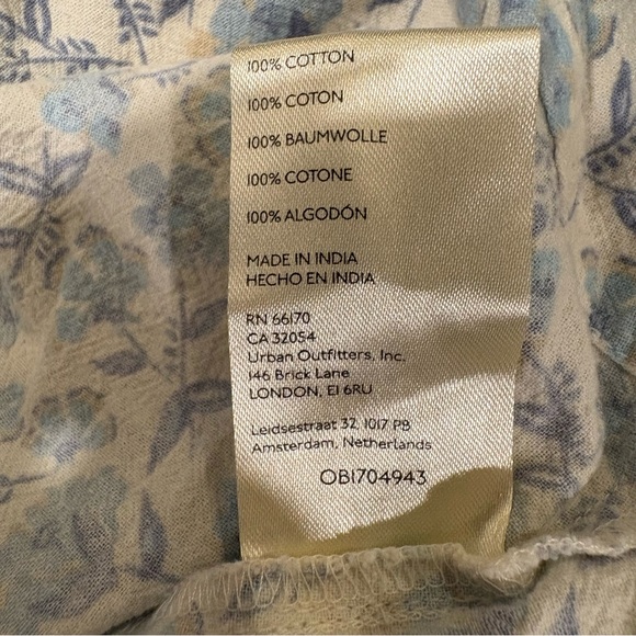 FREE PEOPLE James Floral Cropped Long Sleeve Smocked‎ Top Size Large - Picture 8 of 12